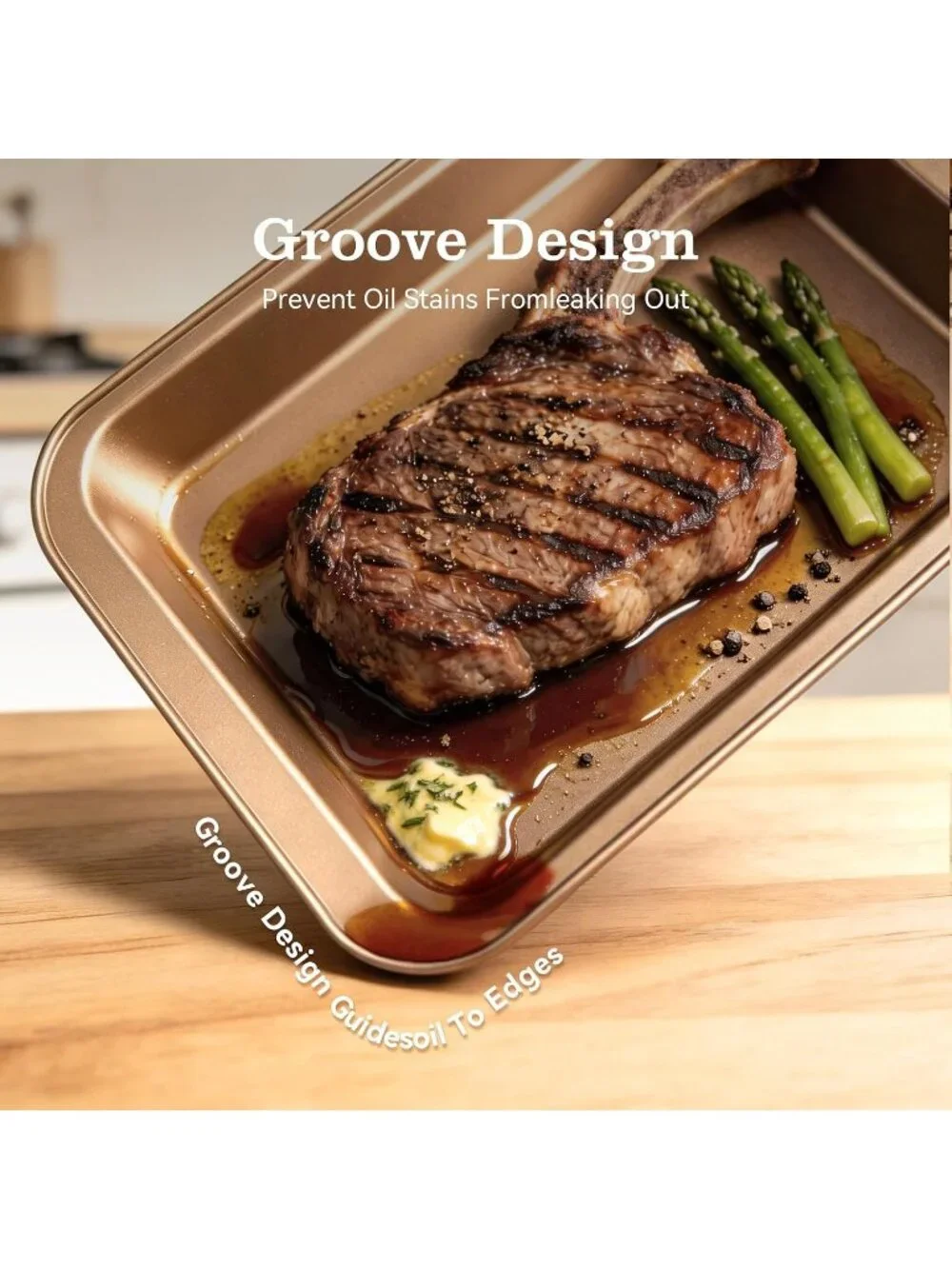25-Picec Gold Nonstick Baking Pans Set, High-Carbon Steel for Kitchen Bakeware